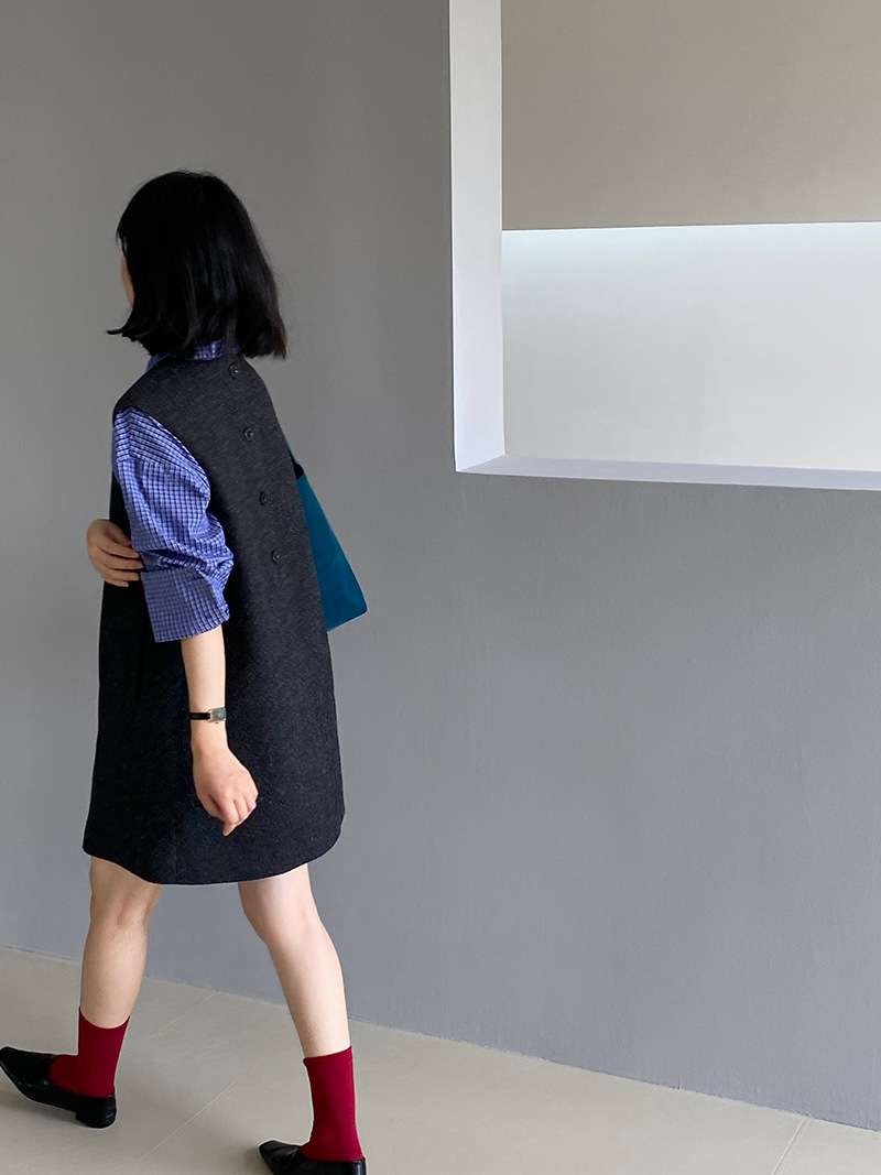 ブルベ冬服 ふんわり切り替えジャンパースカート