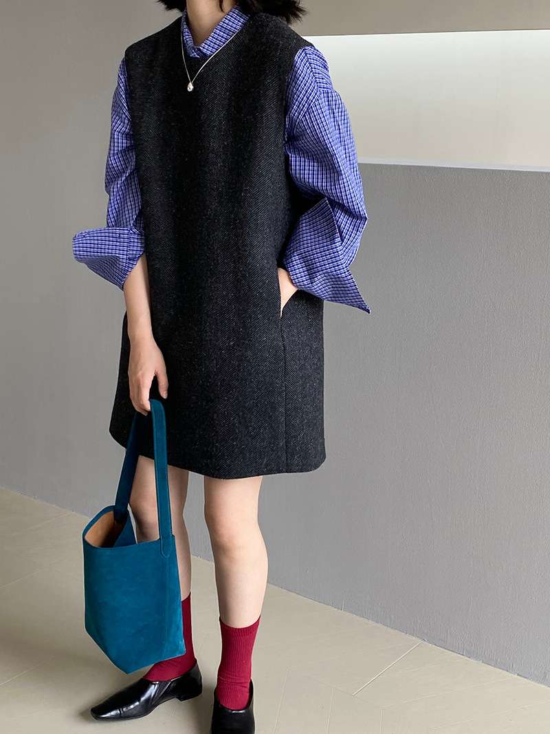 ブルベ冬服 ふんわり切り替えジャンパースカート